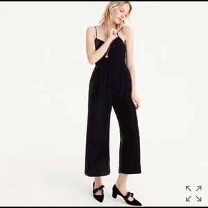 J Crew cropped velvet jumpsuit